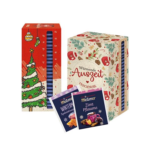 Weihnachtsgeschenk Teebox in Graspapier für Auszeit Teegenuss