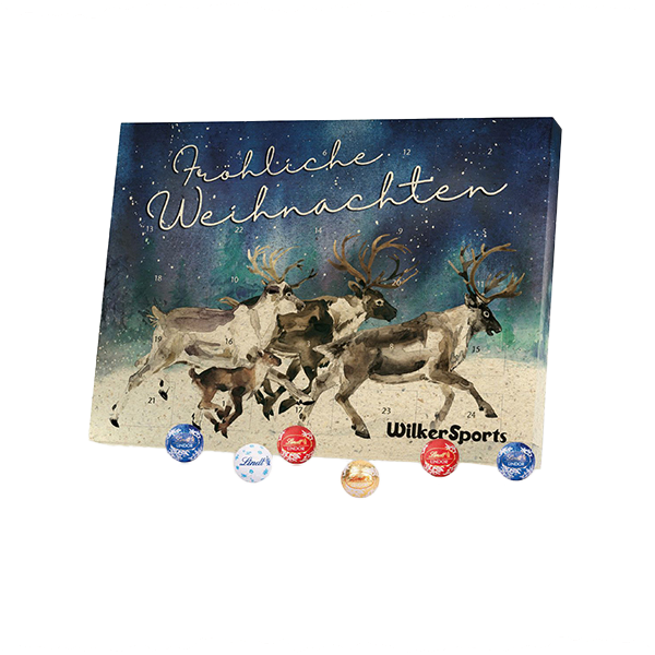 Wilker Sports Weihnachtsbox in Graspapier mit Lindt Schokolade