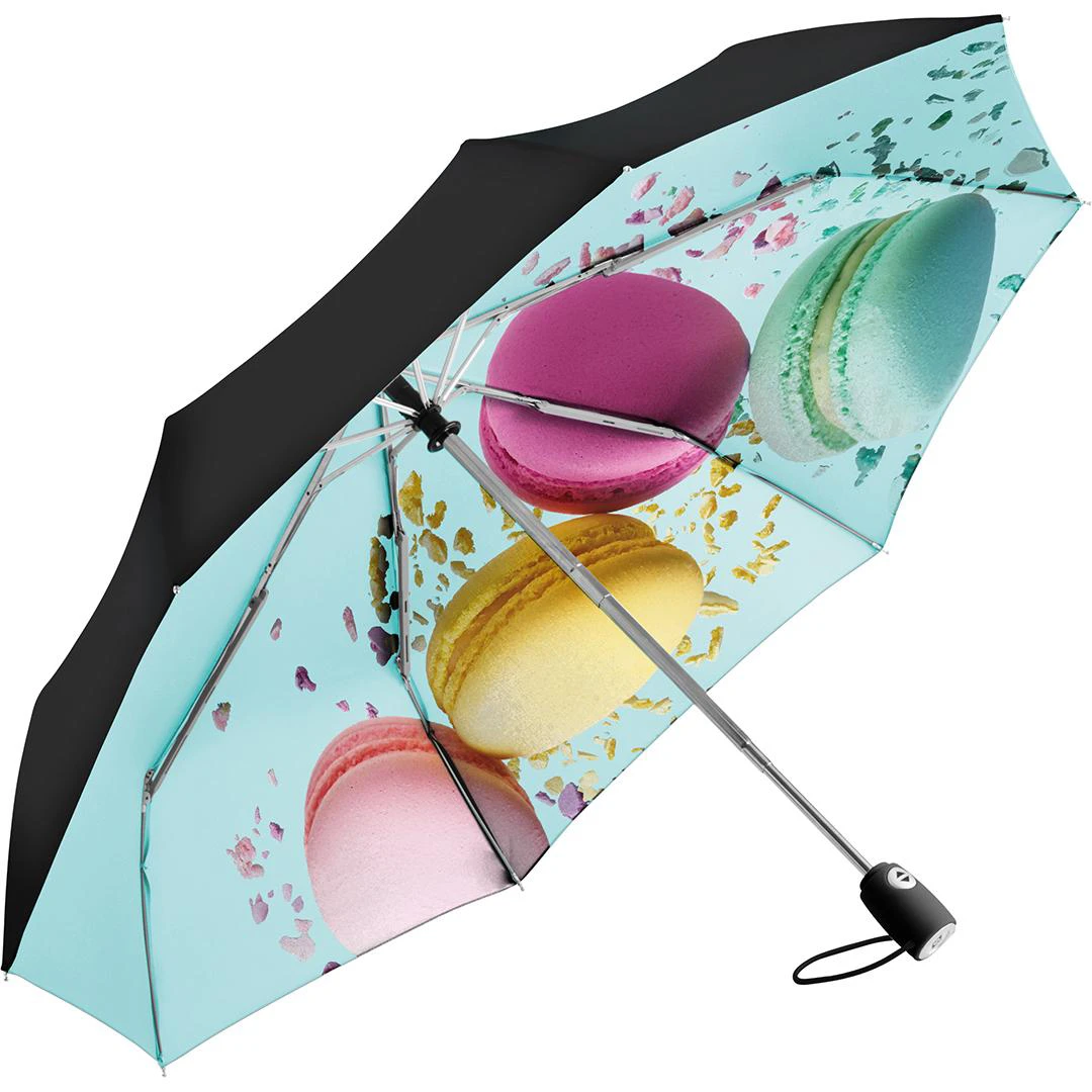 AOC-Mini-Taschenschirm FARE® in Schwarz Macaron-Design