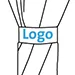 Mini-Regenschirm mit Logo auf Schließband, Breite 85mm, Höhe 10mm