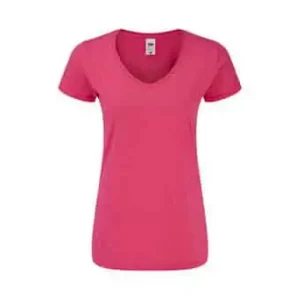 Damen-T-Shirt Iconic V-Neck Fruit Of The Loom, 100% Baumwolle
