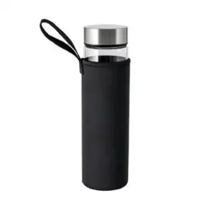 Hochwertige Trinkflasche aus leichtem Borosilikatglas. Geruchlos, geschmacksneutral und ideal für Getränke.