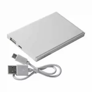 Powerbank mit 2.200 mAH Kapazität und USB-Ladekabel