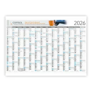 Maßgeschneiderter Wandplaner, 4C-Druck inklusive, blaues Kalendarium, Sonderanfertigung: kein vorgefertigter Druck, Grafikkosten variabel.