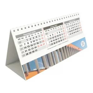 Tischkalender 3 Monate quer, 1-sprachig Deutsch. Kalenderblätter 250 g/m² Bilderdruck, Rückwand 290 g/m² Chromokarton