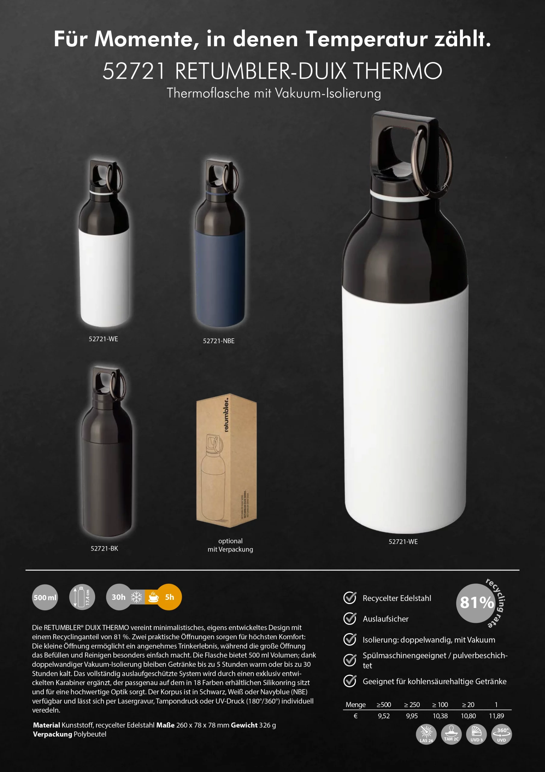 Hauptfleisch - Duix Thermoflasche Details